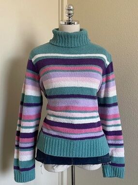 Sonoma Multicolor Striped Turtleneck Sweater